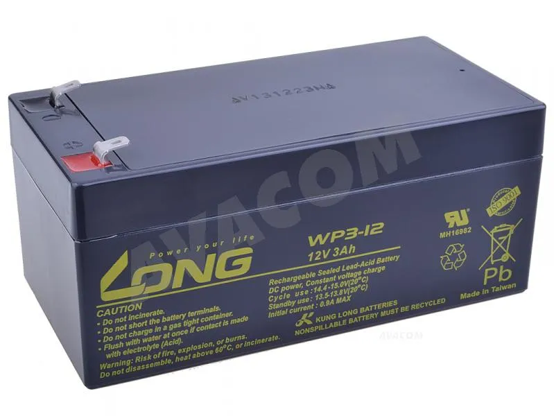 Avacom Long Baterie 12V 3Ah olověný akumulátor F1
