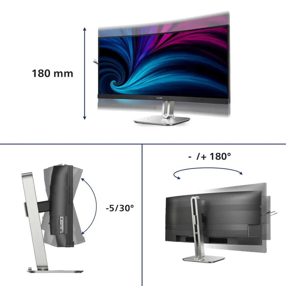 Philips LCD 34B2U5900C 34" zakřivený VA/5120x2160@120Hz/0,5ms/450cd/2xHDMI/DP/5x