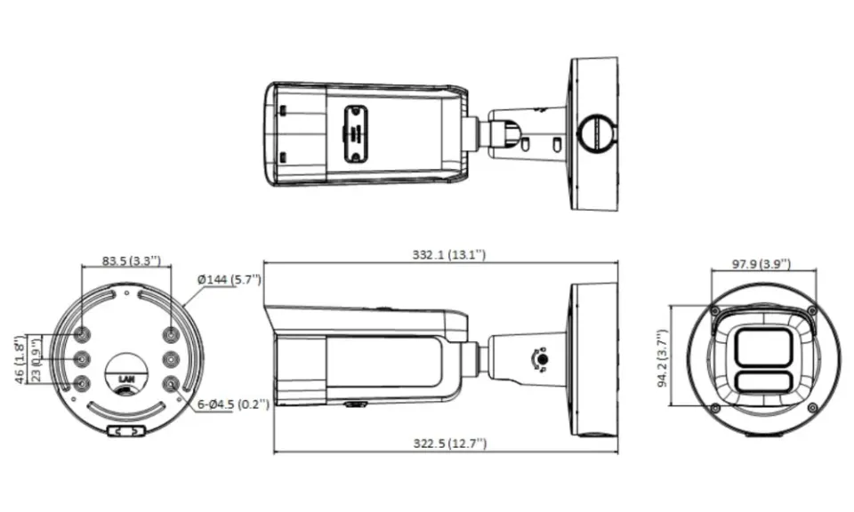 Hikvision DS-2CD3646G2-IZS(2.7-13.5mm)(H)/eF - 4MPix IP Bullet AcuSense kamera; IR 60m, Audio, Alarm, IK10