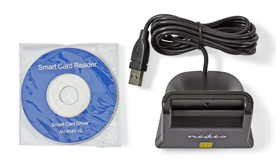 Nedis CRDRU2SM3BK - Smartcard reader | USB 2.0 | Desktop model | Black