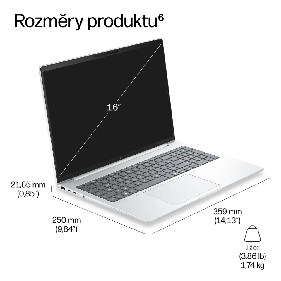 HP NTB EliteBook 8 G2a 16" RAI5-435 WUXGA 400 IR 5MP,1x16GB,512GB,WiFi7,BT,FpS,bckl kbd,bez adapteru, Win11Pro