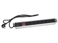 19" rozvodný panel XtendLan 5x230V, 2xIEC320-C13, ČSN, vypínač, indikátor napětí, nadproudová ochrana, kabel 1,8m, 1,5U