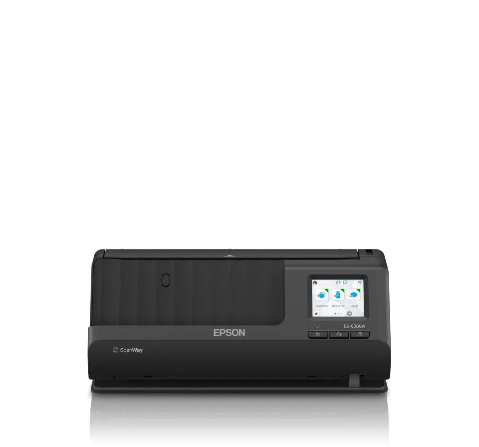 EPSON skener ES-C380W - A4/600x600dpi/USB/Wi-Fi/LAN/DADF