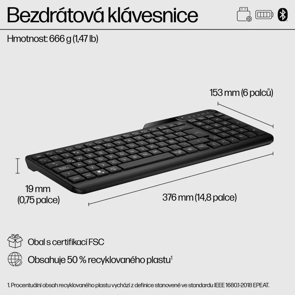 HP 475 Dual-Mode Wireless Keyboard CZ-SK