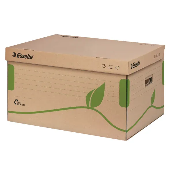 LEITZ Esselte ECO archivační kontejner s víkem, na krabice 80/100 mm, hnědá