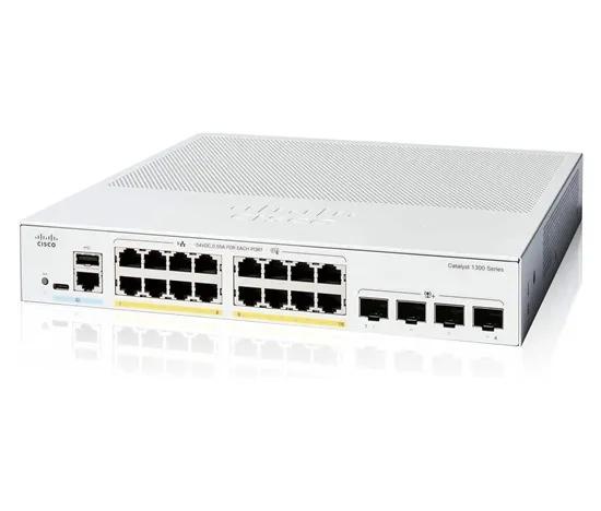 Cisco Catalyst switch C1300-16P-4X (16xGbE,4xSFP+,16xPoE+,120W,fanless) - REFRES