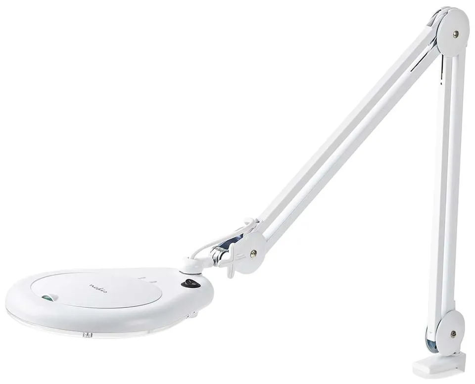 NEDIS zvětšovací stolní LED lampa/ čočka 3 dioptrie/ spotřeba 9 W/ teplota 6500 K/ světelný tok 720 lm/ bílá