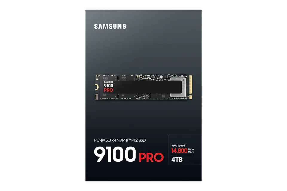 SAMSUNG 9100 PRO 4TB PCIe 5.0 NVMe SSD M.2 PCIe 5.0 x4 NVMe 2.0 (čtení max. 14800MB/s, zápis max. 13400MB/s)