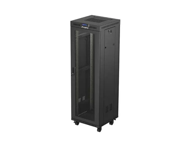 19" VOLNĚ STOJÍCÍ RACKOVÁ SKŘÍŇ 37U 600X600 ČERNÁ LCD S PERFOROVANÝMI DVEŘMI LANBERG (PLOCHÉ BALENÍ)