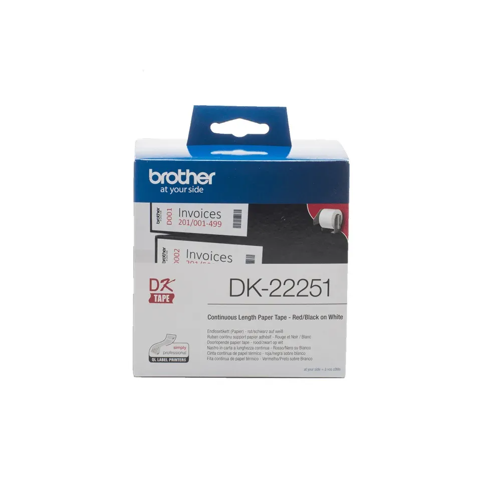 Brother - DK-22251 (papírová role 62mm x 15,24m) - dvoubarevný tisk při použití