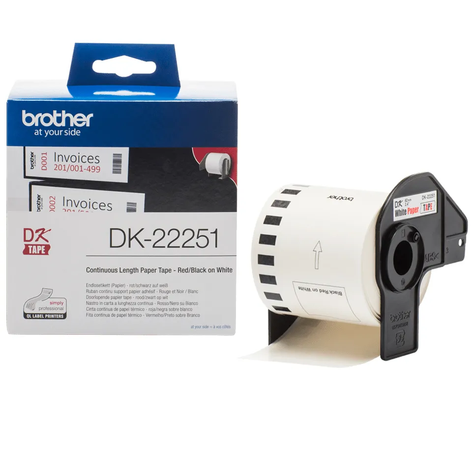 Brother - DK-22251 (papírová role 62mm x 15,24m) - dvoubarevný tisk při použití