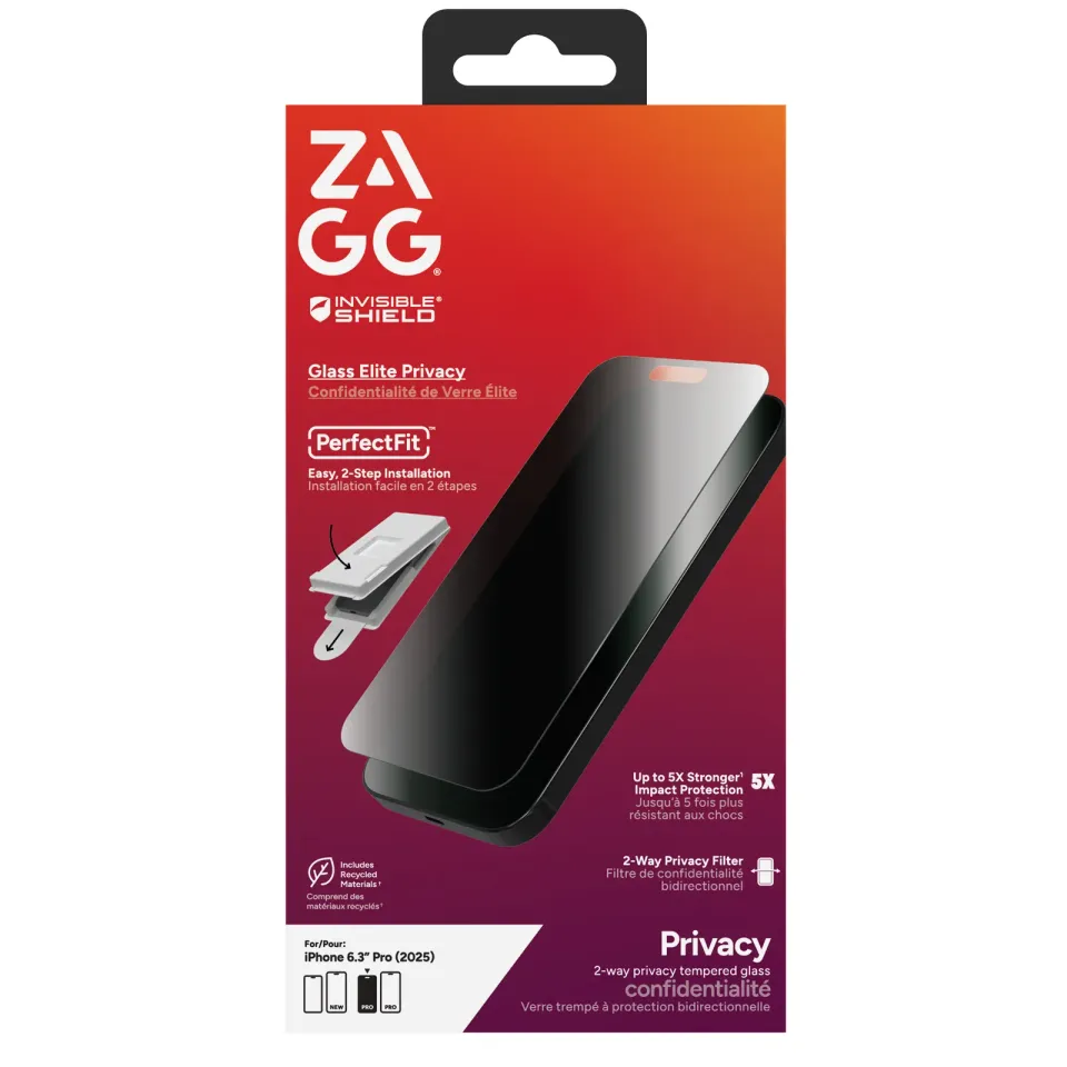ZAGG Ochranné sklo GLASS Elite Privacy pro Apple iPhone 17 Pro