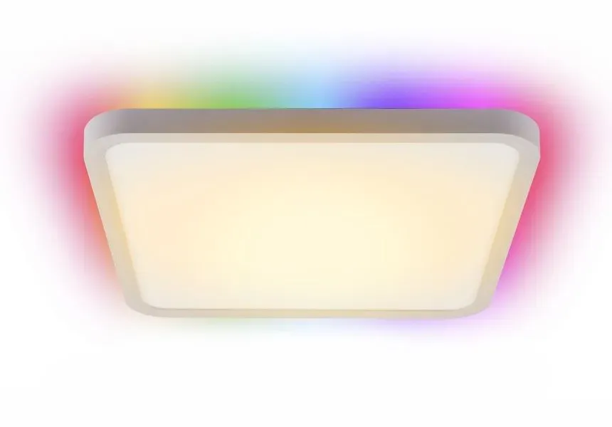 OPRAVENÉ - IMMAX NEO LITE TUDO SMART stropní svítidlo s RGB podsvícením 40x40cm, 50W Wi-Fi bílá, TUYA