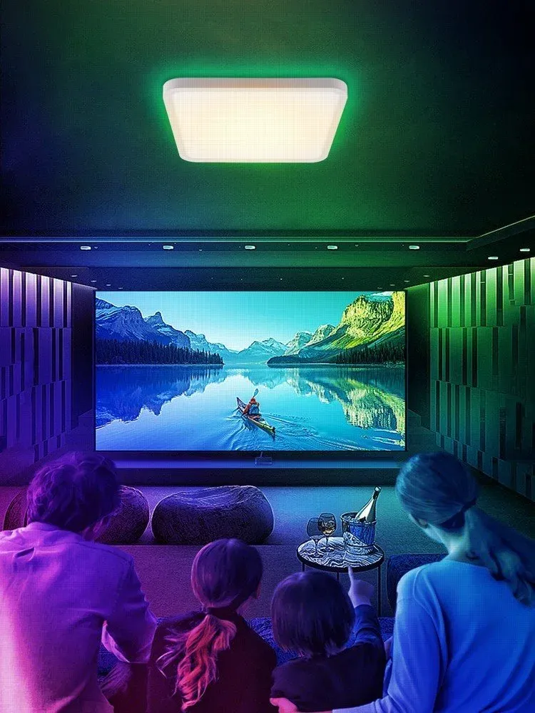 OPRAVENÉ - IMMAX NEO LITE TUDO SMART stropní svítidlo s RGB podsvícením 40x40cm, 50W Wi-Fi bílá, TUYA