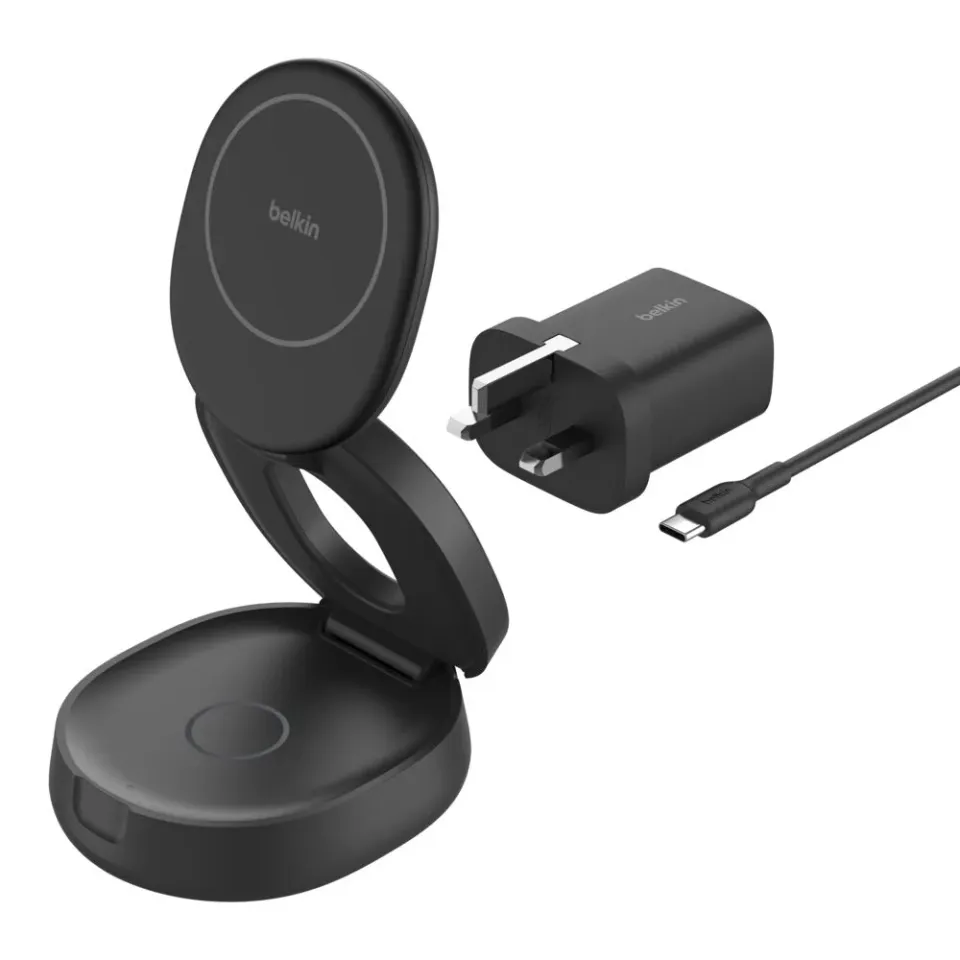 Belkin BOOST CHARGE Qi2 15W 2v1 Magnetická skládací nabíječka pro iPhone/Apple W (WIZ035kqBK)
