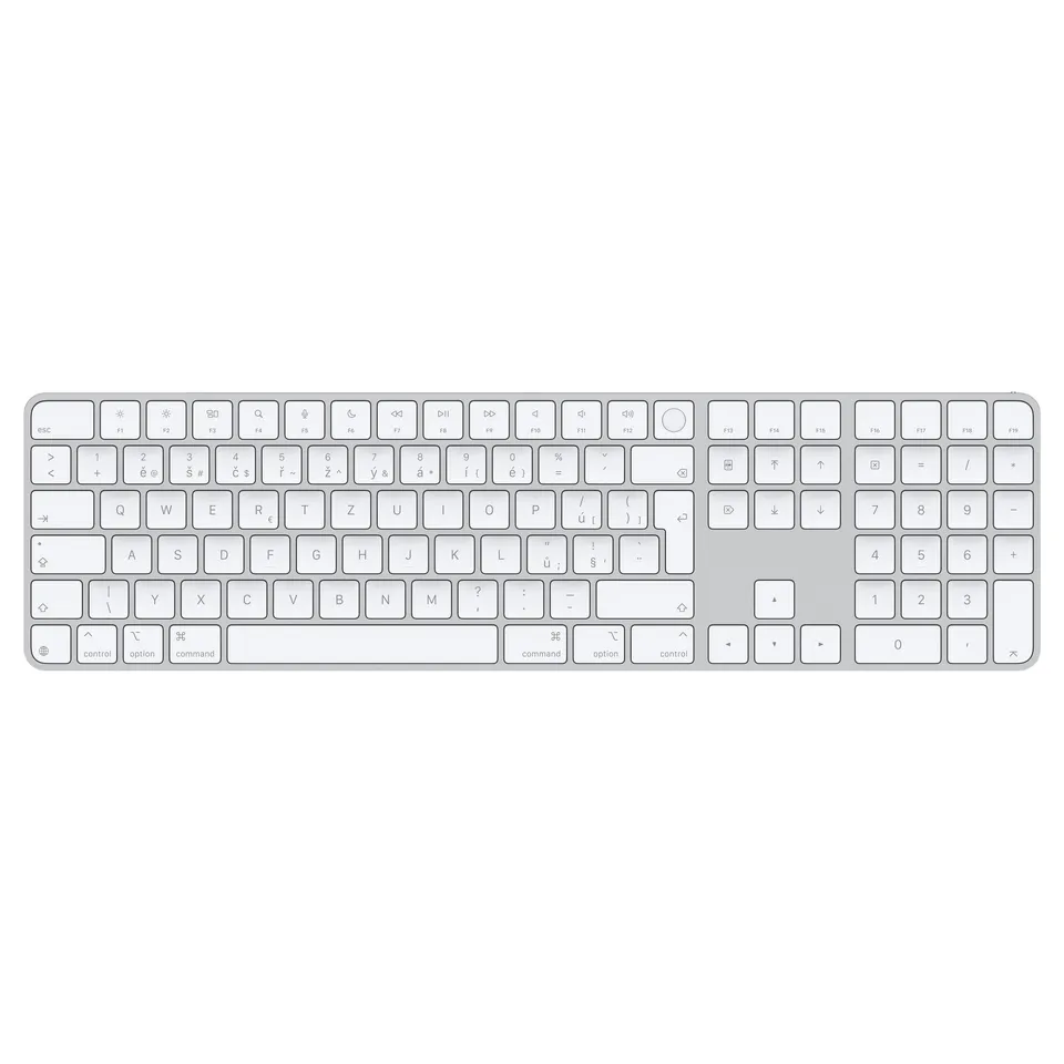 Apple Magic Keyboard Numeric Touch ID/Bezdrátová Bluetooth/SK layout/Bílá