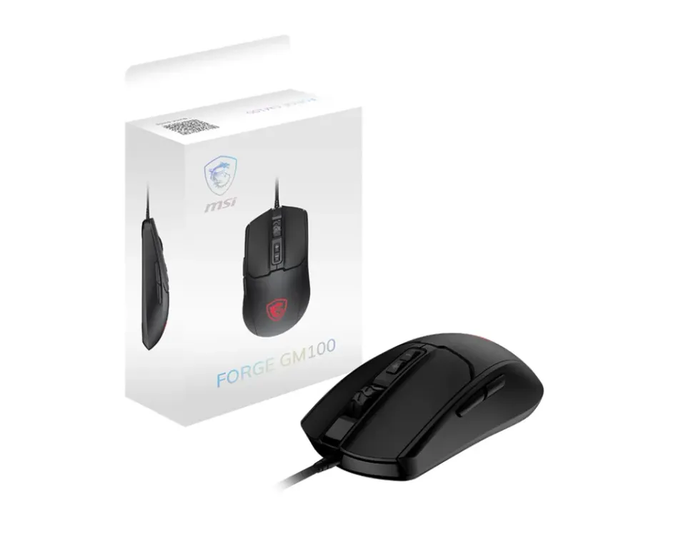 MSI herní myš FORGE GM100/ drátová/ 6.400 dpi/ RGB podsvícení/ 7 tlačítek/ USB