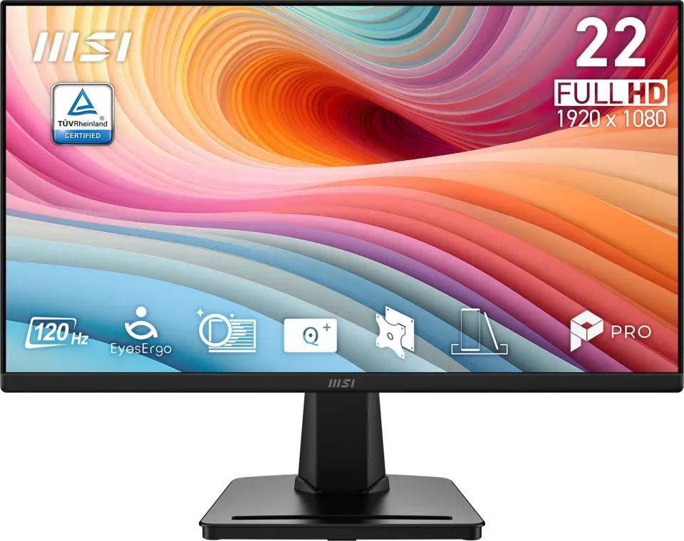 MSI monitor PRO MP225 E12VL, 21,5" VA/1920 x 1080 FHD/120Hz/1ms/HDMI/D-Sub/černá