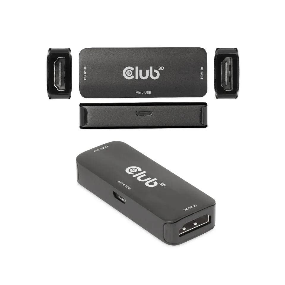 Club3D Adaptér aktivní HDMI 4K60Hz (F/F), černá