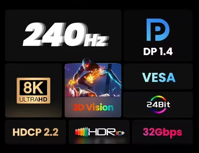 PremiumCord 8K Optický DisplayPort 1.4 přípojný kabel M/M, zlacené konekt. 10m