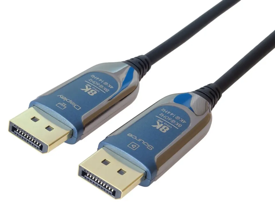 PremiumCord 8K Optický DisplayPort 1.4 přípojný kabel M/M, zlacené konekt. 10m