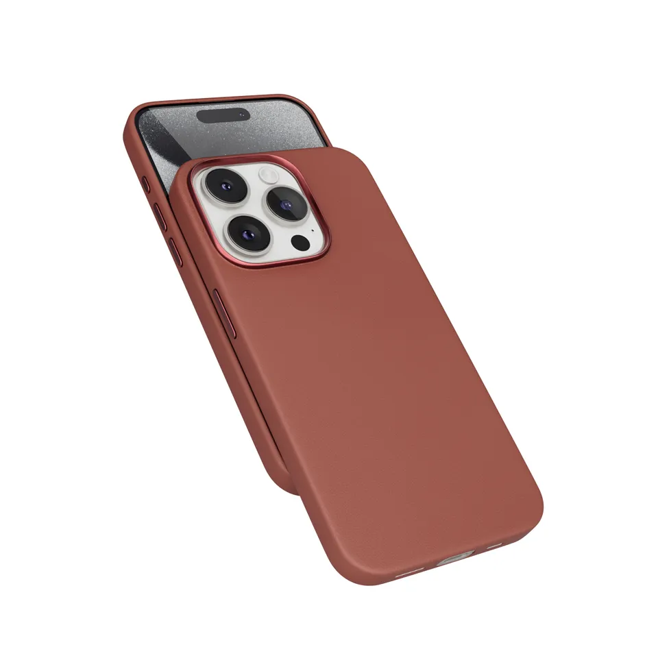 Epico Mag+ kožený kryt iPhone 15 Pro Max - hnědá