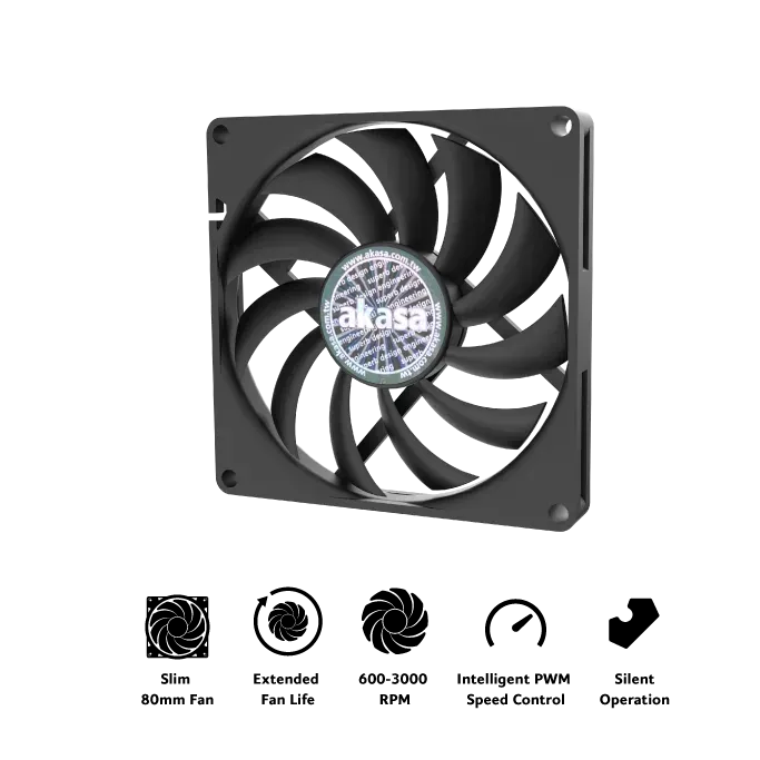 ventilátor Akasa - 8 cm slim