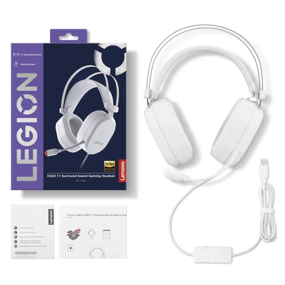 Lenovo Legion H320 7.1 Gaming Headset - White