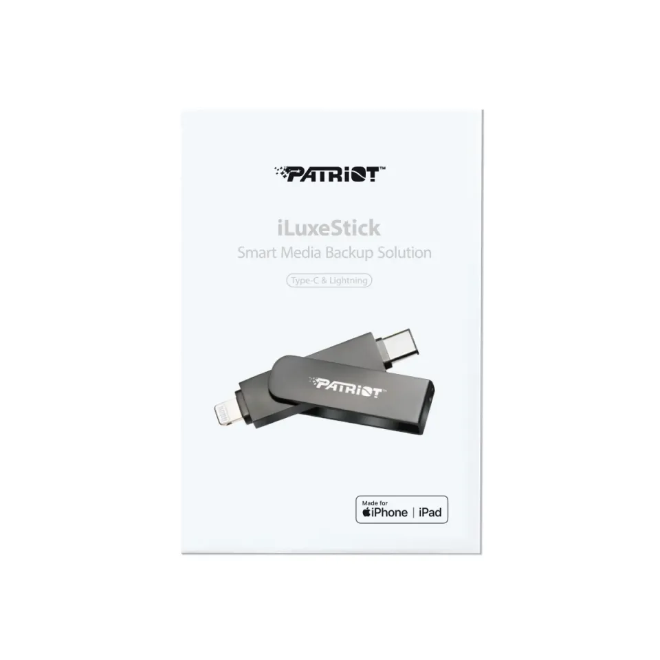 Patriot iLuxe Stick C MFi/256GB/USB 3.2/Lightning + USB-C/Černá