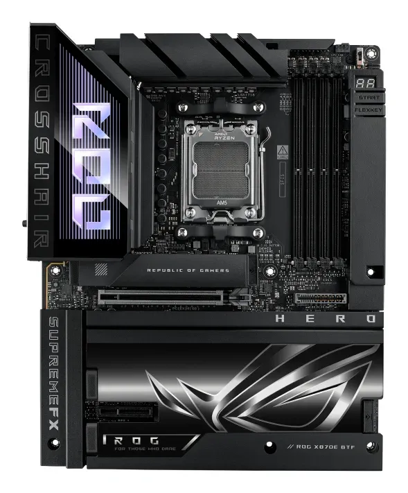 ASUS MB Sc AM5 ROG CROSSHAIR X870E HERO BTF, 4xDDR5, WIFI, 1xHDMI, 2xThunderbolt, ATX