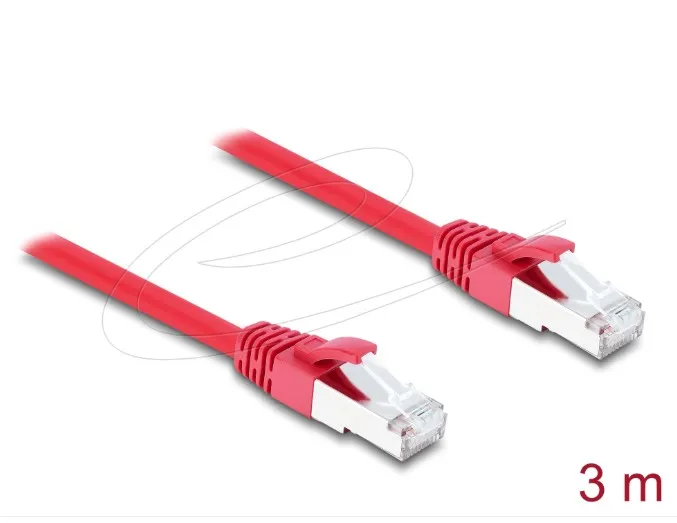 Delock Síťový kabel RJ45 Cat.6A S/FTP, 3 m, červený