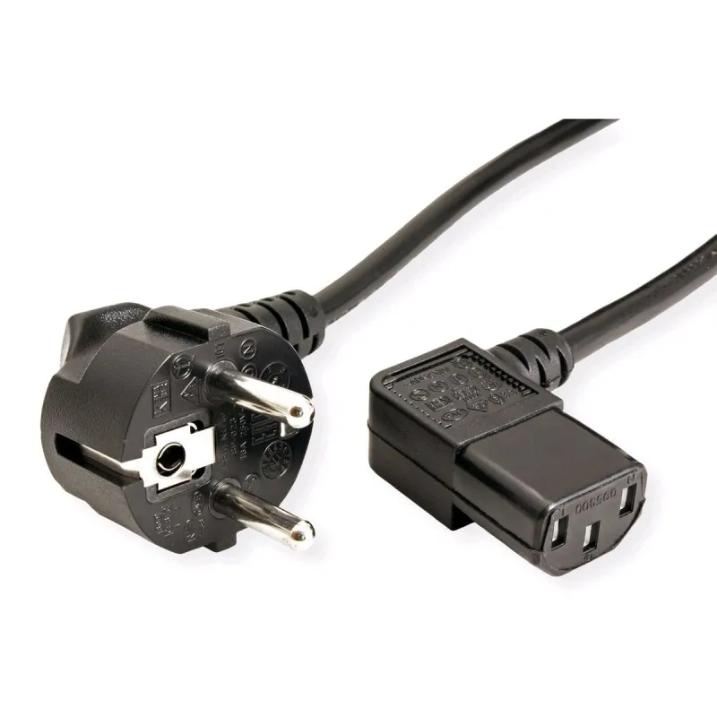 C-TECH Kabel síťový 2m 220/230V napájecí, lomený, VDE
