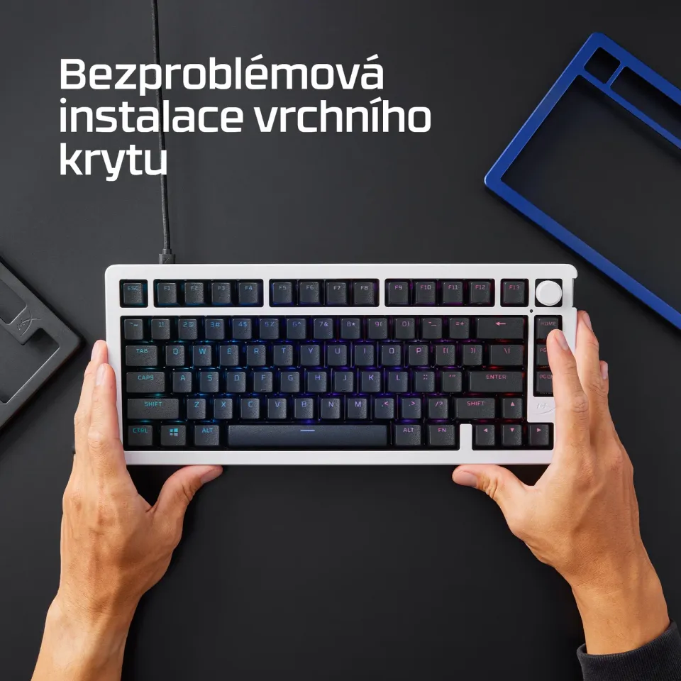 HyperX Alloy Rise Top Plate - horní deska, modrá