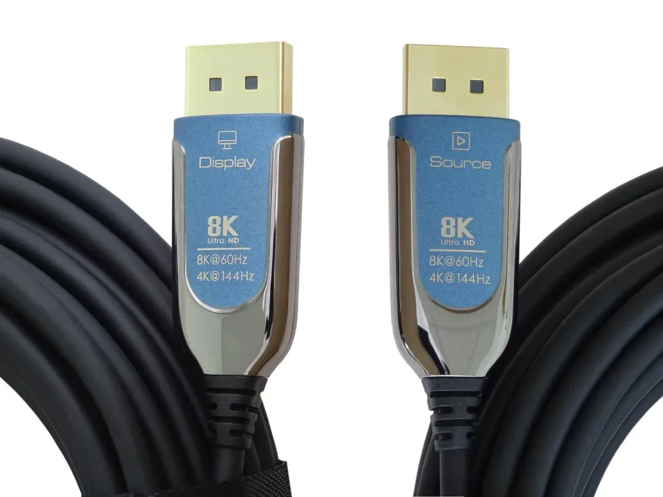 PremiumCord 8K Optický DisplayPort 1.4 přípojný kabel M/M, zlacené konekt. 20m
