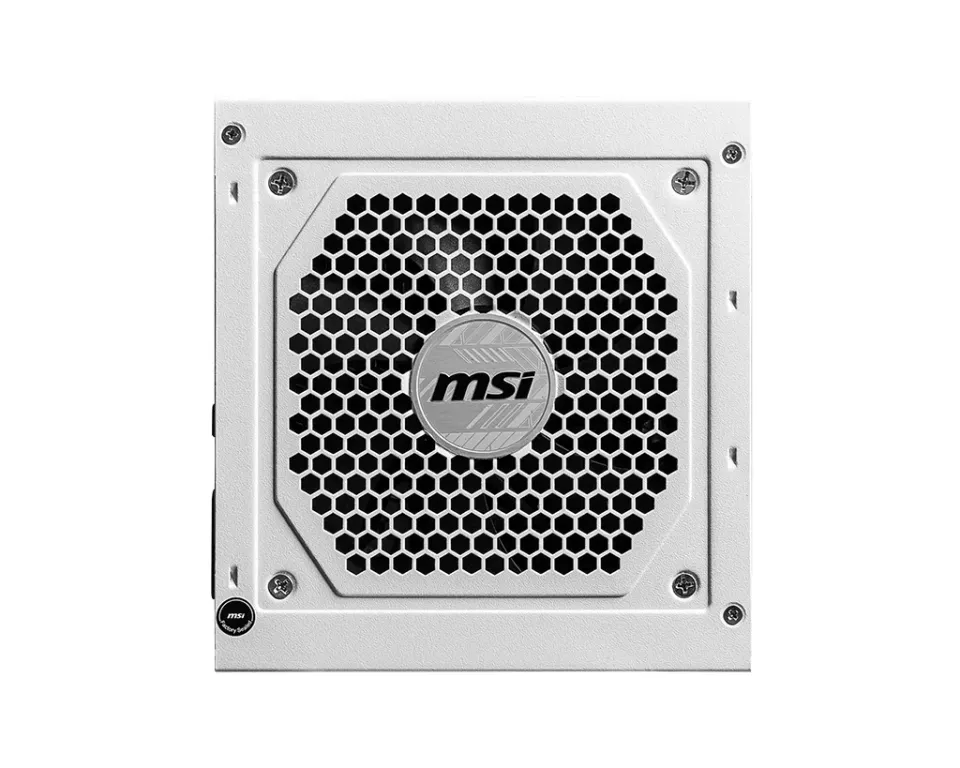 MSI zdroj MAG A850GL PCIE5 WHITE/ 850W/ ATX3.1/ akt. PFC/ 7 let celk. záruka/ 120mm fan/ modulární kabeláž/ 80PLUS Gold