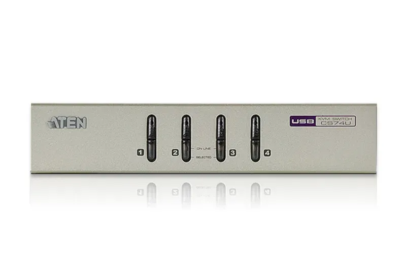 ATEN KVM switch CS-74U USB 4PC audio , včetně kabelů 1.2m