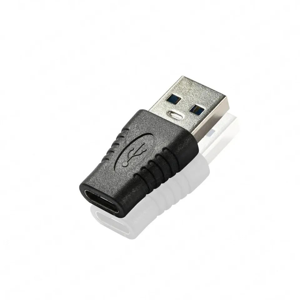 PremiumCord Adaptér USB 3.0 A male - USB-C female, černý zastříknutý adaptér
