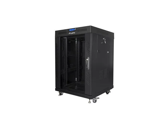 LANBERG Volně stojící skříň 19", 15U/600x600, (v rozloženém stavu), skleněné dve