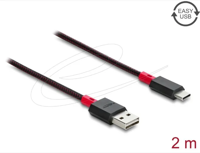 Delock Kabel EASY-USB 2.0 Typ-A samec na USB Type-C samec 2 m černý