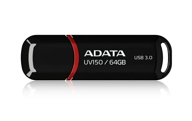 ADATA Flash Disk 64GB UV150, USB 3.1 Dash Drive (R:90/W:20 MB/s) černá