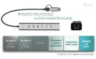 i-tec USB-C/USB-A Metal HUB 6 port (3x USB-C, 3x USB-A), LAN, Power Delivery 85W