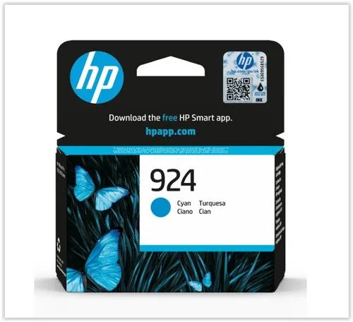HP 4K0U3NE originální náplň azurová č.924 cyan cca 400 stran (cyan, pro HP OfficeJet 8122e, 8132e)