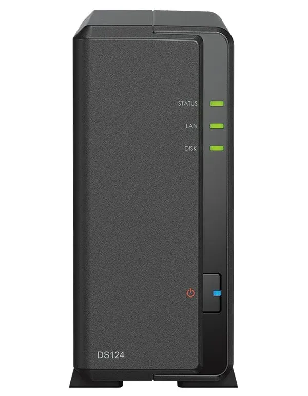 SYNOLOGY DS124 Disc Station datové úložiště (pro 1x HDD, quad core CPU 1.7GHz, 1GB DDR4 RAM, 1x GLAN, 2x USB 3.0, NAS)