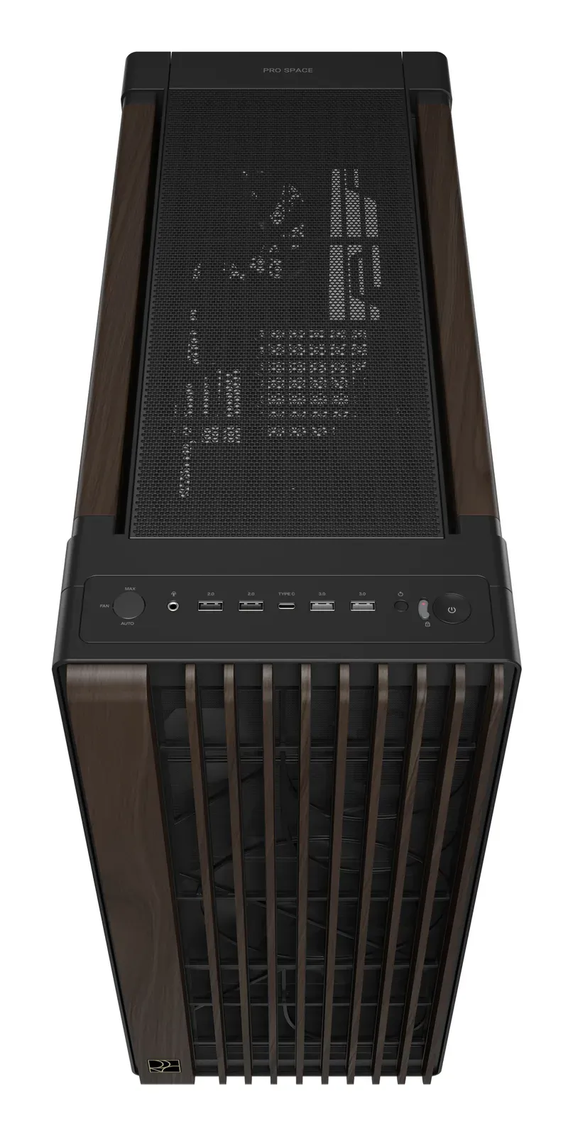ASUS case PROART PA602 WALNUT WOOD MODERN TG, Mid Tower, průhledná bočnice, černá