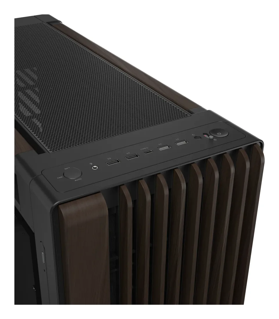 ASUS case PROART PA602 WALNUT WOOD MODERN TG, Mid Tower, průhledná bočnice, černá