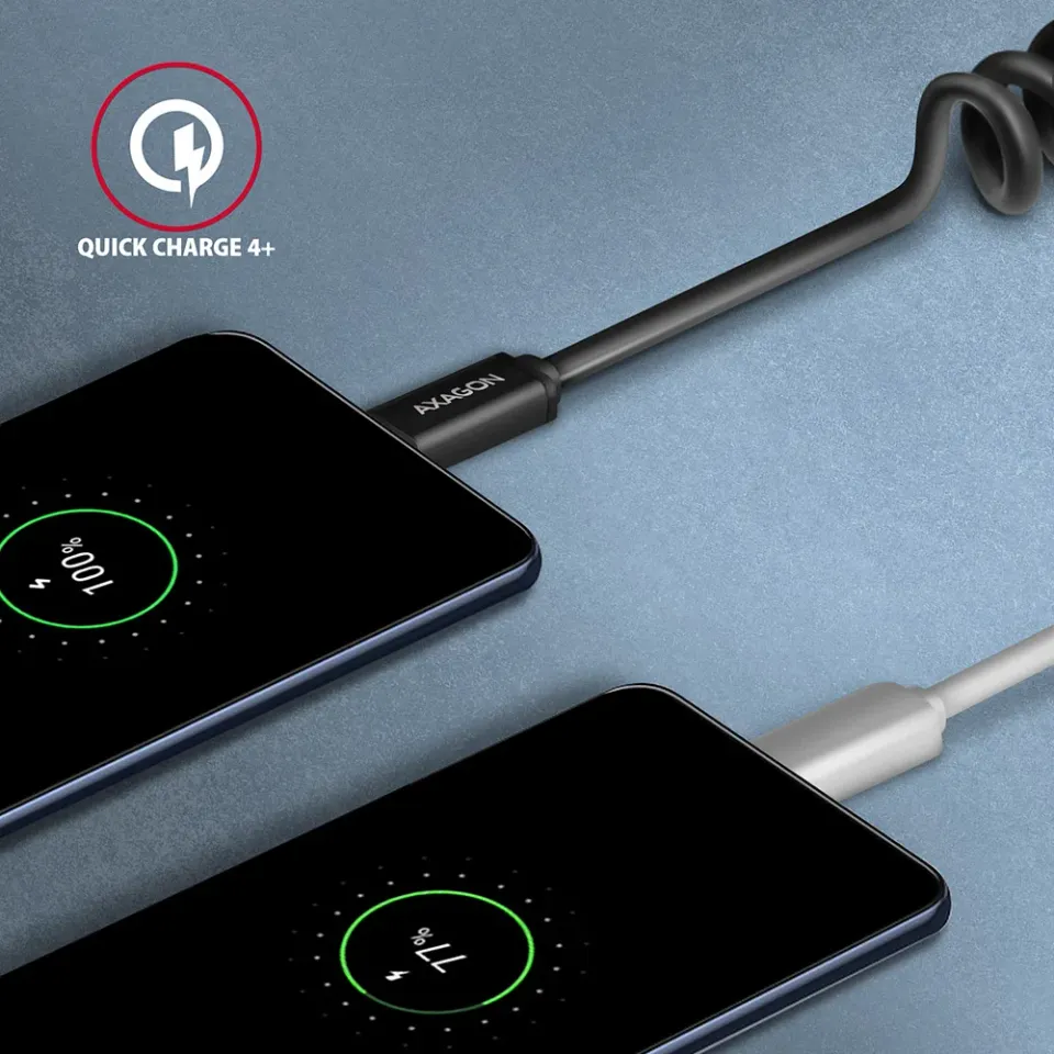AXAGON BUCM-CM10TB, TWISTER kabel USB-C <-> USB-C, 0.6m, USB 2.0, PD 60W 3A, ALU