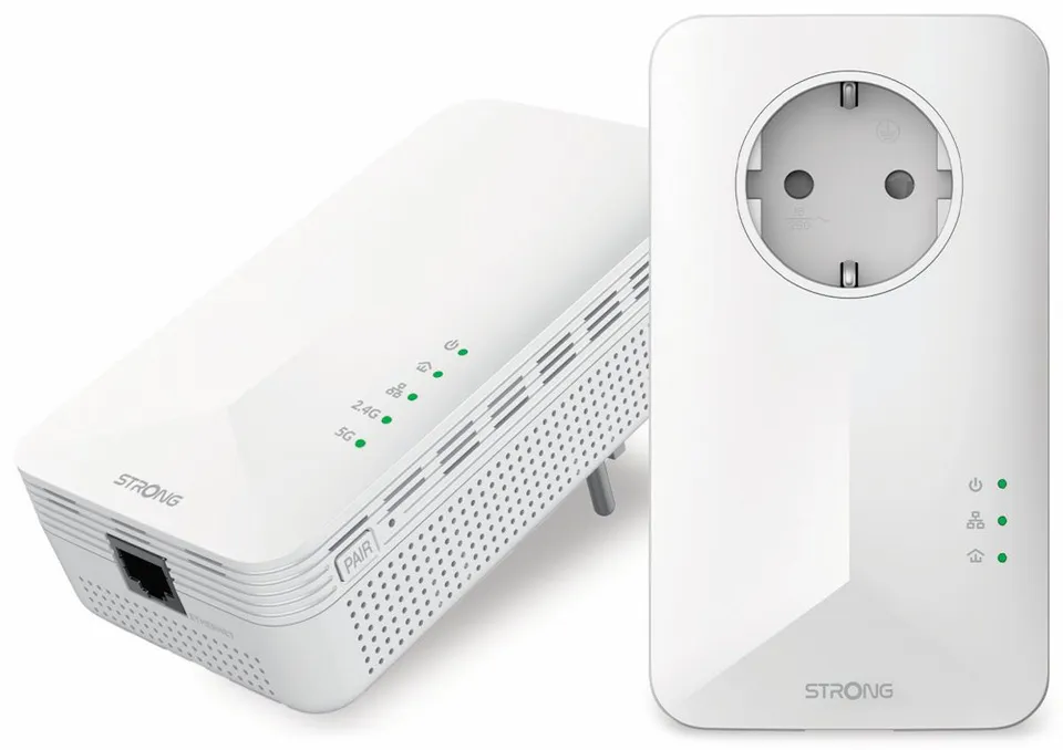 STRONG sada 2 adaptérů Powerline 1000 WF DUO EU/ Powerline 1000 Mbit/s/ Wi-Fi 1200 Mbit/s/ 2x LAN/ bílý