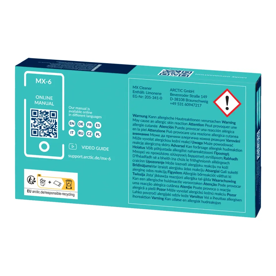 ARCTIC MX-6 teplovodivá pasta 4g + 6 kusů Arctic MX Cleaner