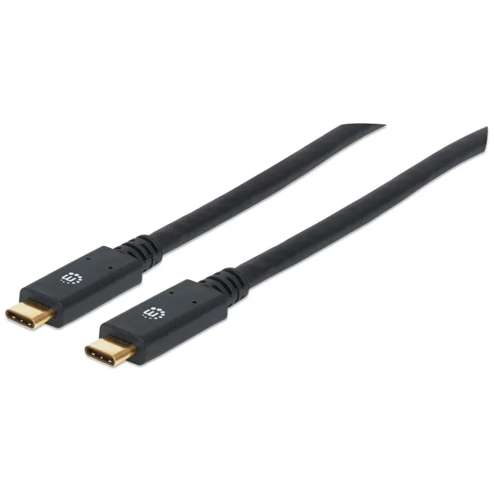 Manhattan USB-C kabel, USB 3.1, Gen 1, USB-C Male na USB-C Male, 5 Gbps, 2m, černá