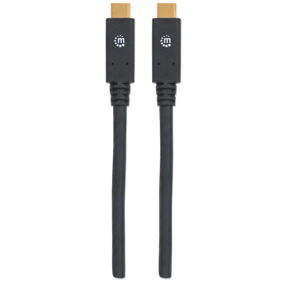 Manhattan USB-C kabel, USB 3.1, Gen 1, USB-C Male na USB-C Male, 5 Gbps, 2m, černá